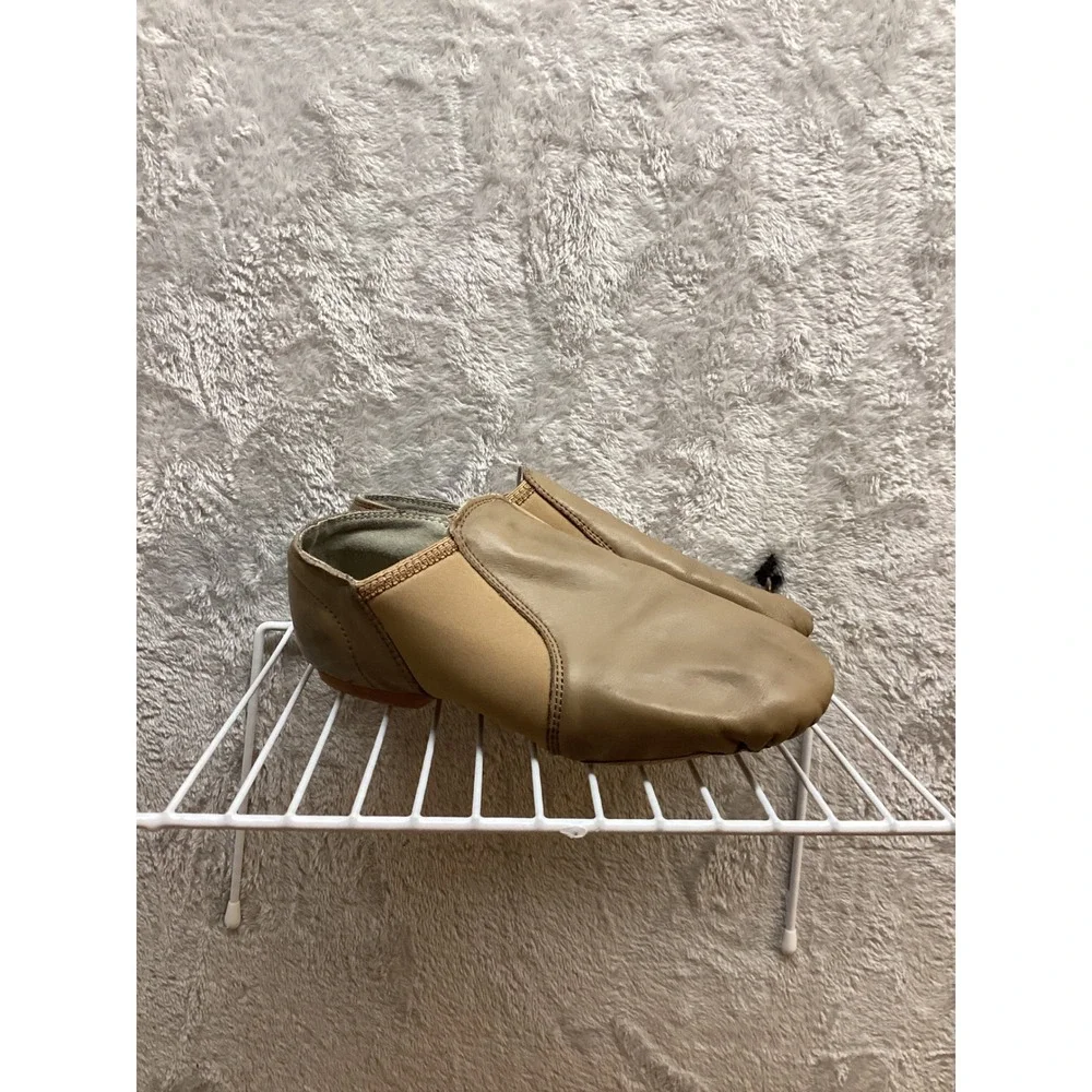 Kids‎ Tan Leather Jazz Dance Shoes Split Sole Slip On